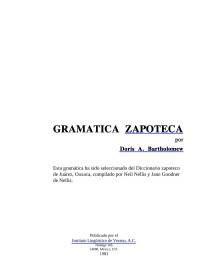 Doris A. Bartholomew — Gramática zapoteca