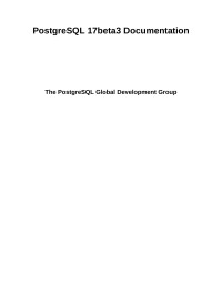 The PostgreSQL Global Development Group — PostgreSQL 17beta3 Documentation