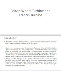 S Barman — Pelton Wheel Turbine and Francis Turbine