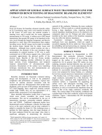 J. Musson, K.E. Cole, JLAB, Newport News, Virginia; S.M. Rubin, RUBYTRON, Rye Brook, New York — Application of Goubau Surface Wave Transmission Line for Improved Bench Testing of Diagnostic Beamline Elements