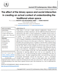 Ph. D. Candidate MUSTAFA AZIZ MOHAMMAD AMEN , Dr. DUSKO KUZOVIC — The effect of the binary space and social interaction in creating an actual context of understanding the traditional urban space