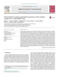 Bing Li & Drew C. Higgins & Qiangfeng Xiao & Daijun Yang & Cunman Zhng & Mei Cai & Zhongwei Chen & Jianxin Ma — The durability of carbon supported Pt nanowire as novel cathode catalyst for a 1.5kW PEMFC stack