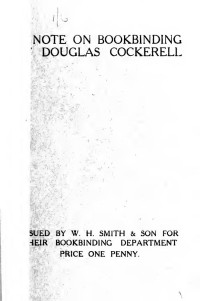 Cockerell, Douglas — A note on bookbinding