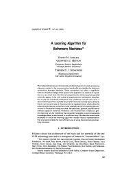 DAVID H. ACKLEY, GEOFFREY E. HINTON, TERRENCE J. SEJNOWSKI — A Learning Algorithm for Boltzmann Machines*