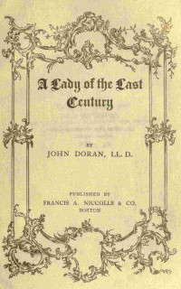 Dr. Doran — A lady of the last century