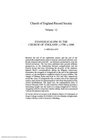 Mark Smith, Stephen Taylor — Evangelicalism in the Church of England c.1790-c.1890: A Miscellany