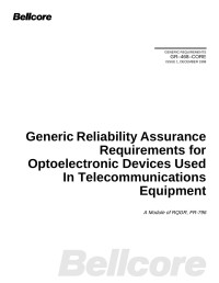 Bellcore — Generic Reliability Assurance Requirements for Optoelectronic Devices Used In Telecommunications Equipment