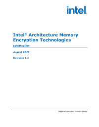 Intel Corporation — Intel(R) Architecture Memory Encryption Technologies Specification