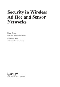 Erdal Çayırcı & Chunming Rong — Security in Wireless Ad Hoc and Sensor Networks