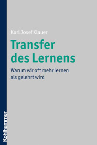 Karl Josef Klauer — Transfer des Lernens