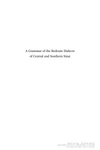 Rudolf Erik De Jong — A Grammar of the Bedouin Dialects of Central and Southern Sinai