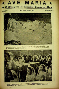 Missionários Claretianos — Revista Ave Maria - Capa da morte de Josefina Vilaseca - 05-17-1953