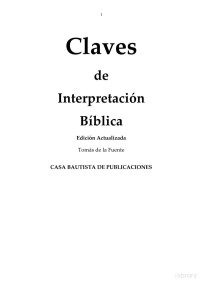 Tomás de la Fuente — Hermenéutica - Claves de Interpretación Bíblica - Edición actualizada