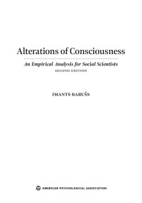 Barušs, Imants — Alterations of Consciousness: An Empirical Analysis for Social Scientists