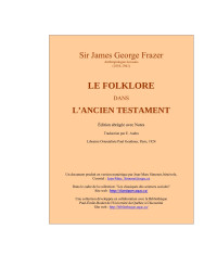 Sir James George Frazer, 1924 — Le folklore dans l'Ancien Testament.