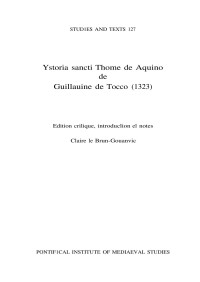 Unknown — Guillelmus De Tocco Historia Sancti Thomae De Aquino