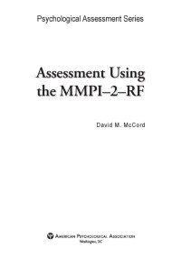 McCord, David Mark; — Assessment Using the MMPI2RF