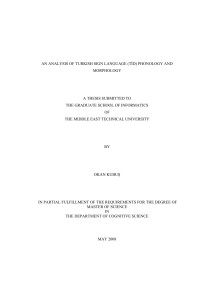 Okan Kubuş — AN ANALYSIS OF TURKISH SIGN LANGUAGE (TİD) PHONOLOGY AND