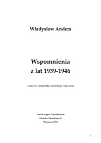 Anders Władysław — Wspomnienia z lat 1939-1946