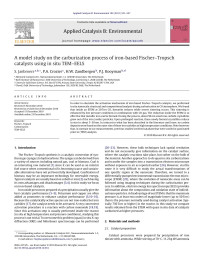 S. Janbroers — A model study on the carburization process of iron-based Fischerâ€“Tropsch catalysts using in situ TEMâ€“EELS