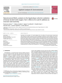 Francesco Arena & Bianca Gumina & Agata F. Lombardo & Claudia Espro & Antonio Patti & Lorenzo Spadaro & Leone Spiccia — Nanostructured MnOx catalysts in the liquid phase selective oxidation of benzyl alcohol with oxygen: Part I. Effects of Ce and Fe addition on structure and reactivity