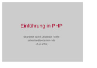 sebastian — Einführung in PHP
