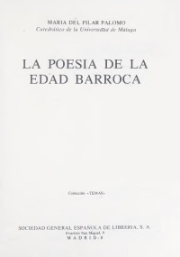 Palomo, María del Pilar — La poesía de la edad barroca