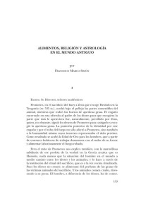 Francisco Marco Simón — Alimentos, religión y astrología en el mundo antiguo