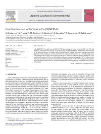 K. Chakarova — Coordination state of Cu+ ions in Cu-[Al]MCM-41