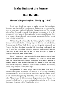 Don DeLillo — In the Ruins of the Future