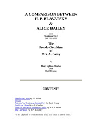 NEHEMIAH DAVIS — A COMPARISON BETWEEN H. P. BLAVATSKY & ALICE BAILEY