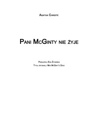 Agatha Christie — Pani McGinty nie zyje