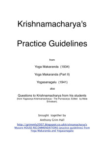 Anthony Grim Hall — Krishnamacharya's Practice Guidelines