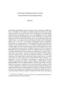Foz & Clara — Los "Principios de filosofía positiva" de A. Comte en la traducción de Jorge Lagarrigue (1875)