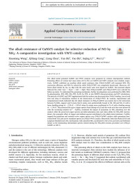 Xiaoxiang Wang & Qiliang Cong & Liang Chen & Yun Shi & Yao Shi & Sujing Li & Wei Li — The alkali resistance of CuNbTi catalyst for selective reduction of NO by NH3_ A comparative investigation with VWTi catalyst