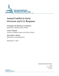 Christopher M. Blanchard, Carla E. Humud, Mary Beth D. Nikitin — Armed Conflict in Syria: Overview and U.S. Response