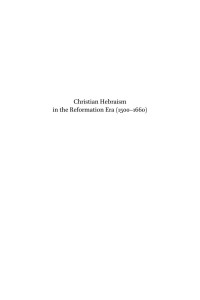 Burnett, Stephen G.; — Christian Hebraism in the Reformation Era (1500-1660)