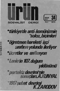 Türkiye Komünist Partisi — Ürün Sayı: 34 [Nisan 1977]