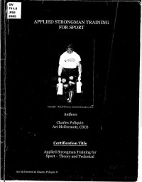 POLIQUIN and McDERMOTT — Applied Strongman Training for Sport