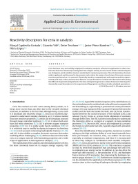 Marçal Capdevila-Cortada & Gianvito Vilé & Detre Teschner & Javier Pérez-Ramírez & Núria López — Reactivity descriptors for ceria in catalysis