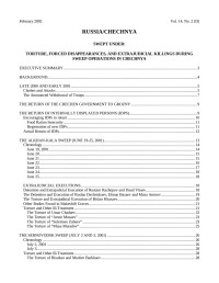 Human Rights Watch — Torture, Forced Disappearances and Killings in Chechnya (2002).