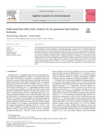 Wooram Kang & Heng Guo & Arvind Varma — Noble-metal-free NiCu/CeO2 catalysts for H2 generation from hydrous hydrazine