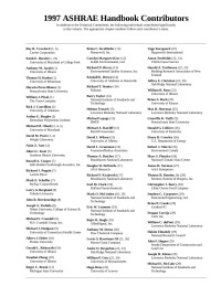 Unknown — 1997 ASHRAE Handbook Contributors