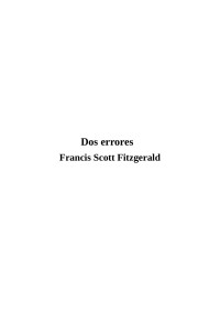 Francis Scott Fitzgerald — Dos errores