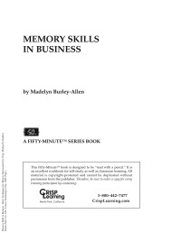 Olivier Beauregard — Memory Skills in Business : Basic Techniques for Memory Improve