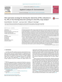 David Mráček & Petr Kočí & Jae-Soon Choi & William P. Partridge — New operation strategy for driving the selectivity of NOx reduction to N2, NH3 or N2O during lean/rich cycling of a lean NOx trap catalyst