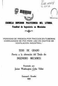 Desconocido — 03. PERDIDAS DE PRESION POR FRICCION DE TUBERIAS CORRUGADAS DE PCV PARA USO EN DUCTOS VENTILACION INDUSTRIAL AUTOR JAIME WASHINGTON COBO VELEZ