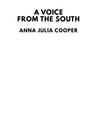 Anna Julia Cooper — A Voice from the South