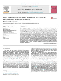 Brittany Farrell & Suljo Linic — Direct electrochemical oxidation of ethanol on SOFCs: Improved carbon tolerance of Ni anode by alloying