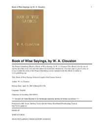 W. A. Clouston — Book of Wise Sayings